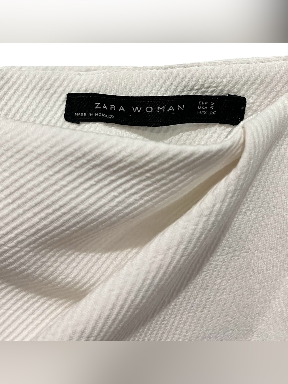 ZARA WHITE ASYMMETRICAL WHITE MINI SKIRT - Picture 5 of 5